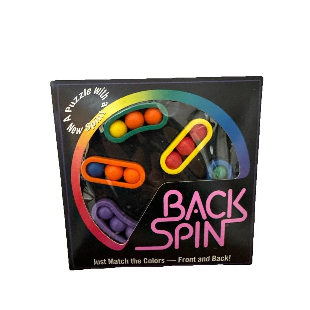 Vintage Back Spin Hand Held Game Match Marble Colors Puzzle Brain Binary Arts